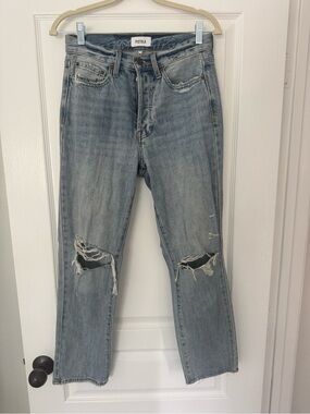 pistola faded light blue ripped straight jeans